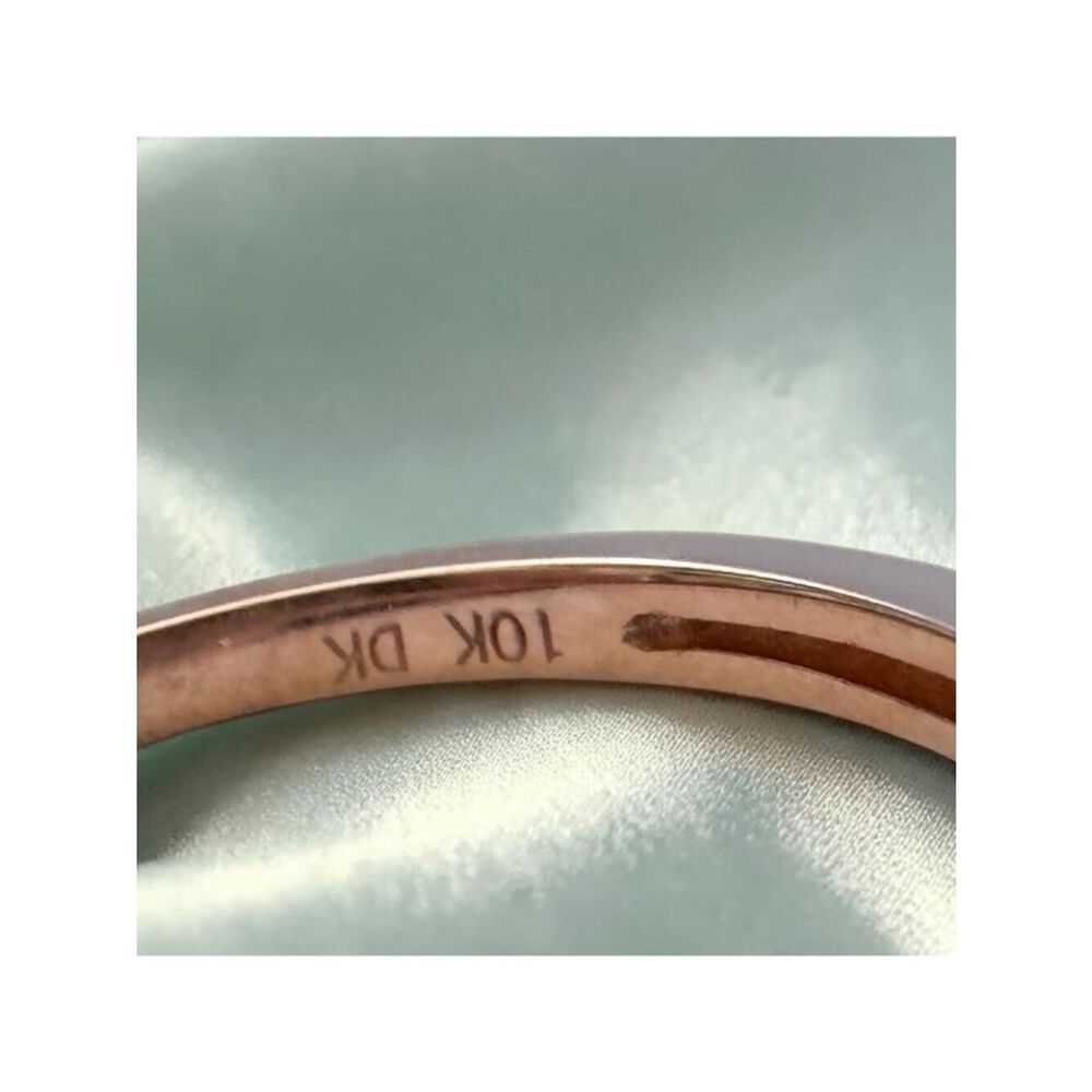10K Rose Gold Large 5.6CT Pink Sapphire Ring - Size 6 -Pave Wedding Band -3.2g - Picture 9 of 15